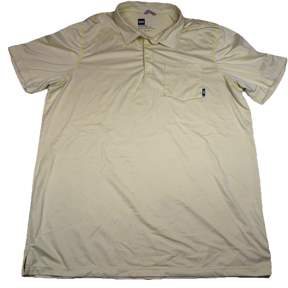 Saxx DropTemp SS‎ Polo Men's Large Heather Yellow GUC